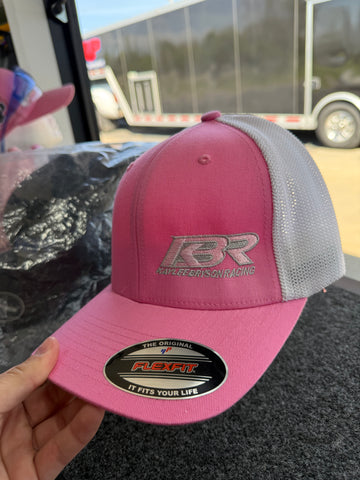 KBR pink and white flexfit hat